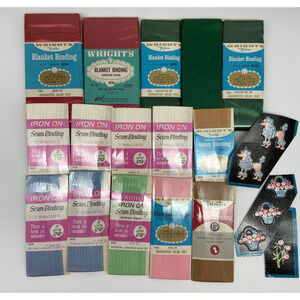 Vintage‎ Wright 70s 80s Bias Tape Seam Binding Blanket Binding Appliqués NEW